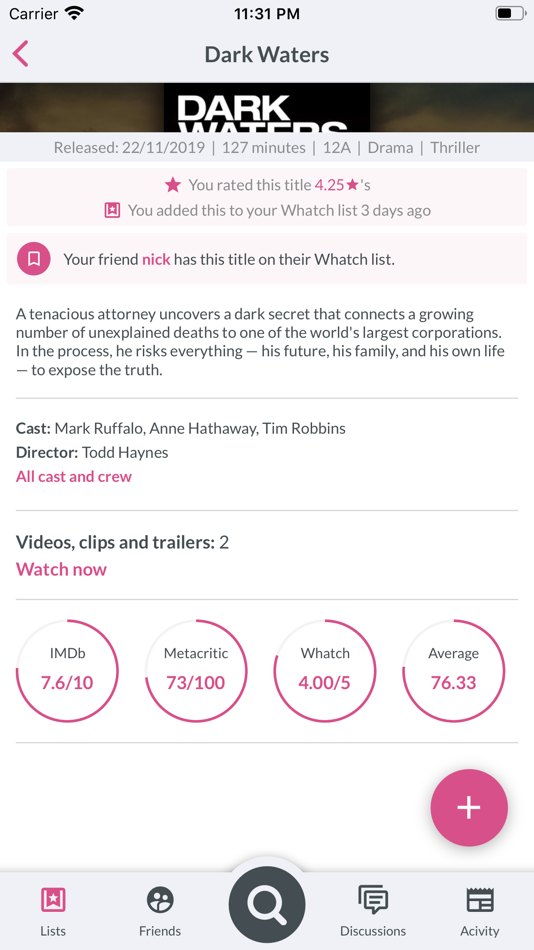 #3. Whatch (iOS) 由: Alex Borton