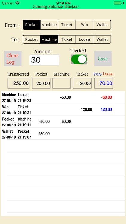 Gaming Balance Tracker