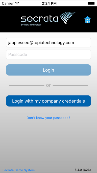 Secrata Enterprise app screenshot