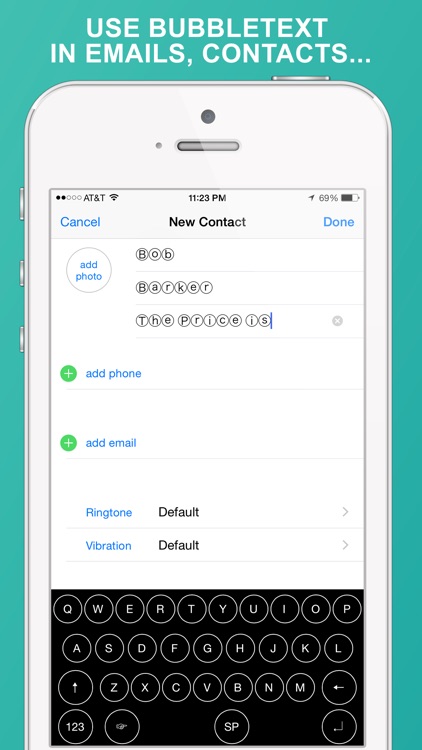 Beautiful BubbleText Keyboard