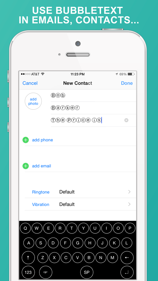#3. Beautiful BubbleText Keyboard (iOS) 由: Smorgi