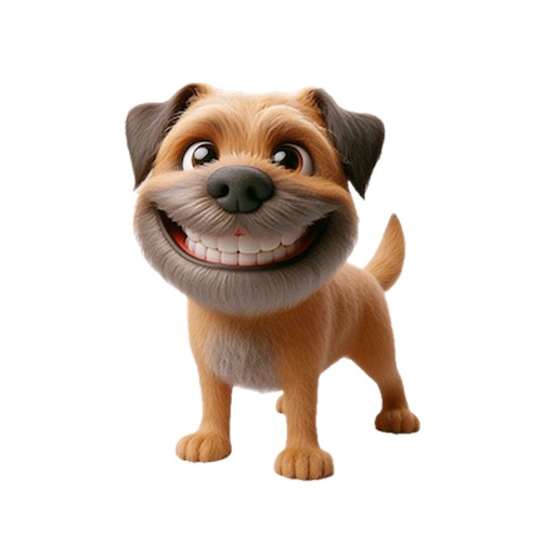 Happy Border Terrier Stickers