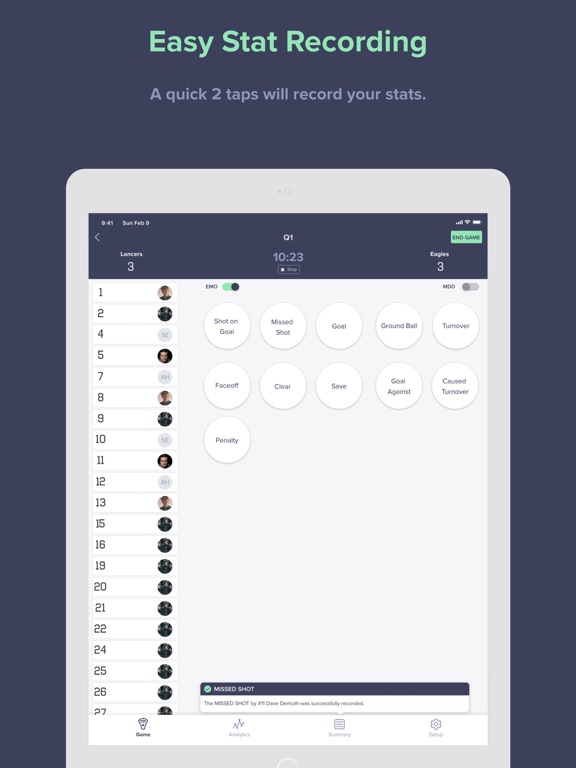 SquadProfile - Lacrosse Stats iPad screenshot 6 - Sports app