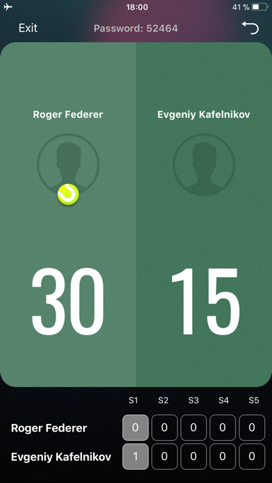 Tennis Scoring Online app screenshot