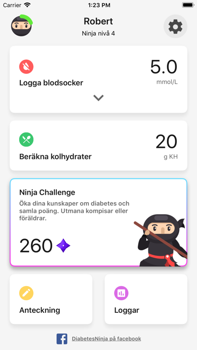 DiabetesNinja app screenshot