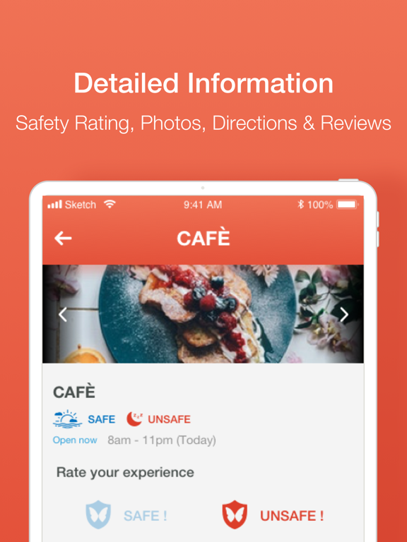 Phree: A Safety Ratings App iPad screenshot