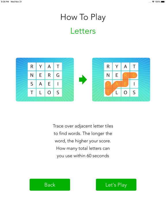 Brain Monitor: Letters iPad screenshot