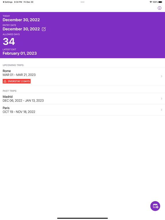 Screenshot #4 pour Schengen Calculator 90/180
