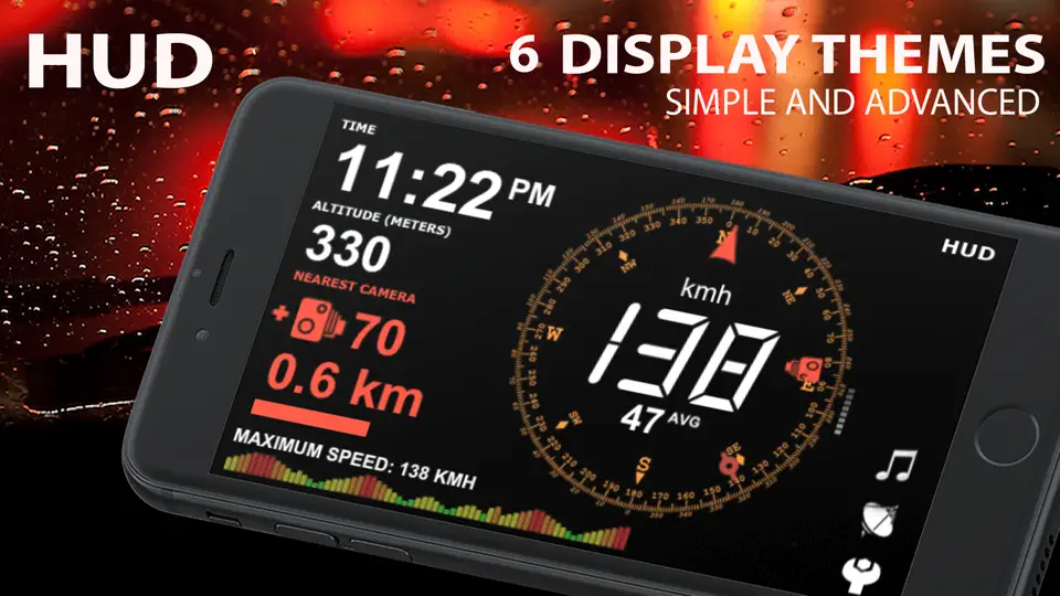 Скриншот ASmart HUD +SpeedCams на iPhone 1