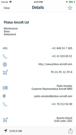 Pilatus Customer Service screenshot 3