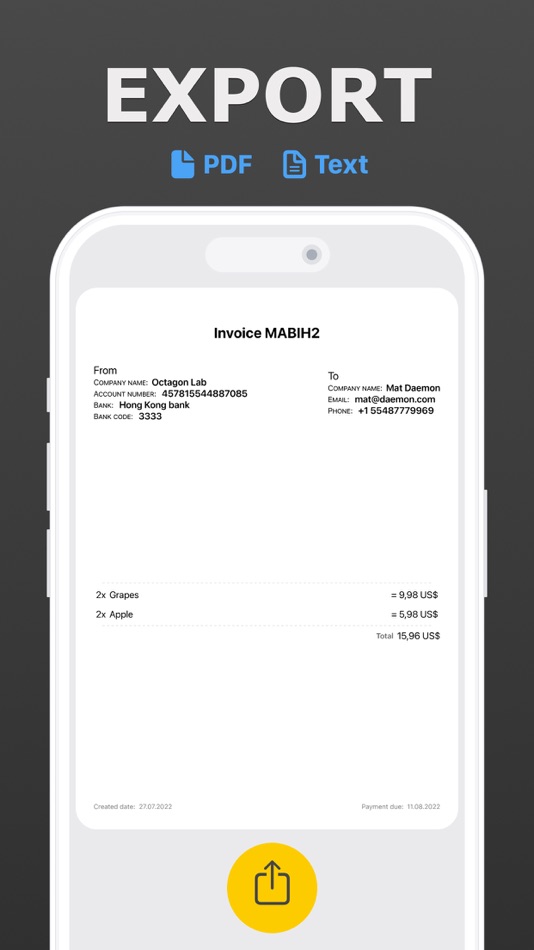 #2. Invoice Maker - Estimate App (iOS) 由: OCTAGONLAB