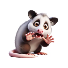 Scared Opossum Stickers