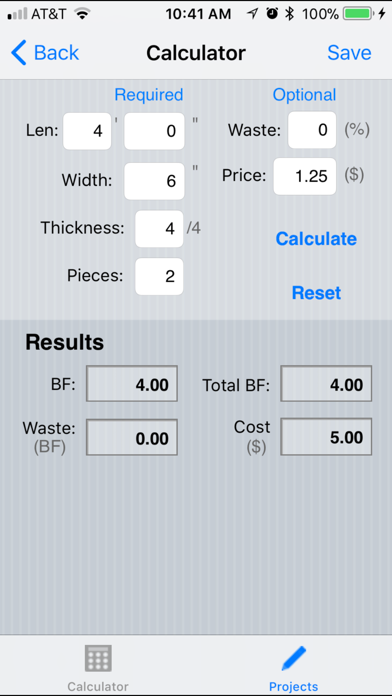 Board Feet Easy Calculator screenshot