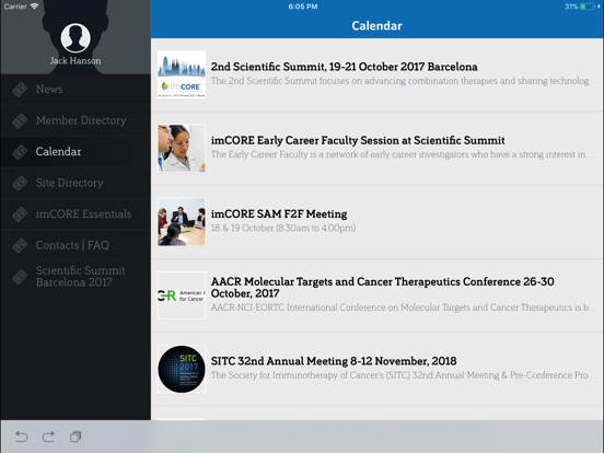 imCORE Network iPad screenshot