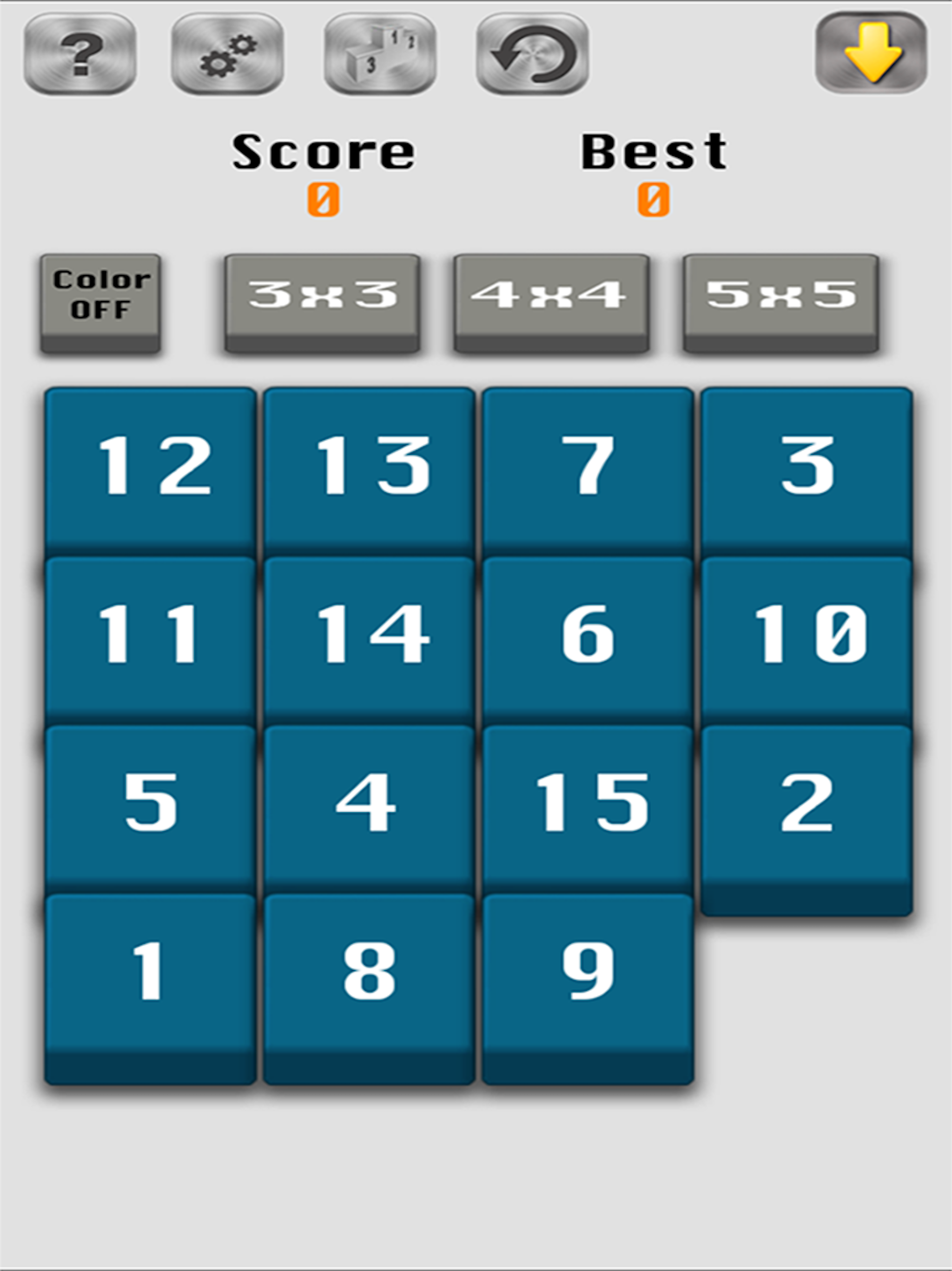 Number Slide-15 Fifteen puzzle