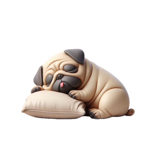 Sleeping Pug Stickers