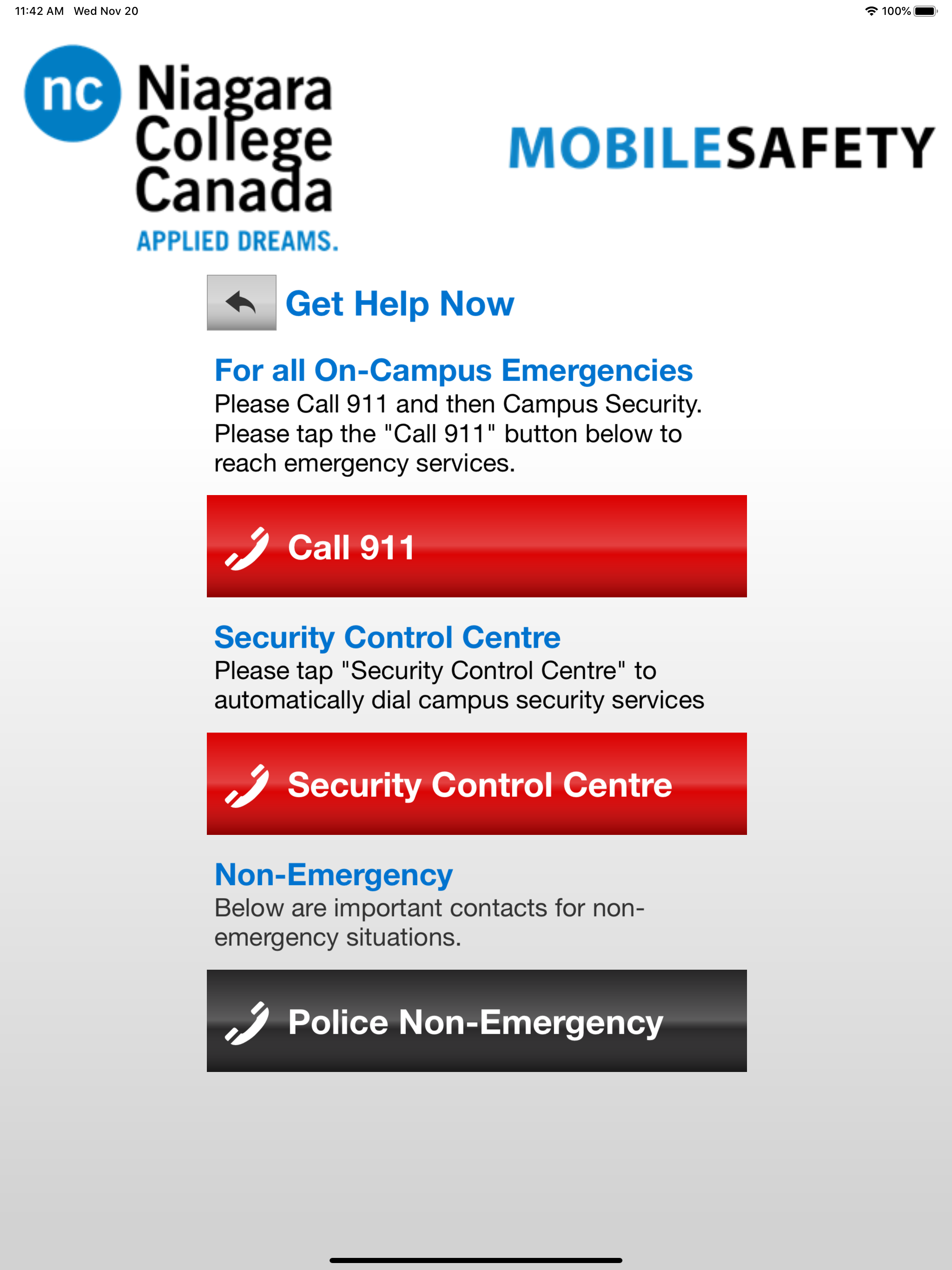 Mobile Safety Niagara College screenshot 12