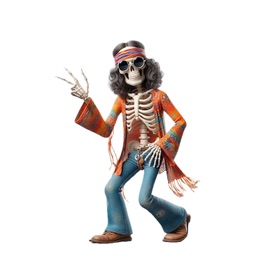 Hippy Skeleton Stickers