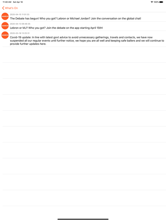 GameOn Active iPad screenshot 7 - Social Networking app