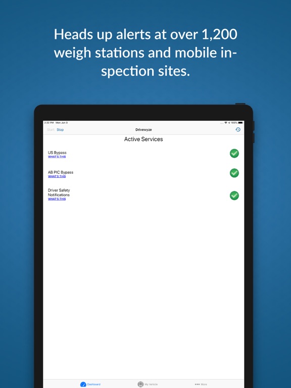 Drivewyze iPad screenshot 1