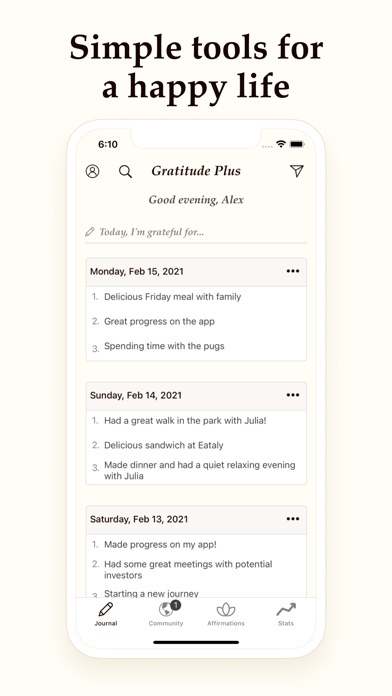 Gratitude Plus – Journal Screenshot