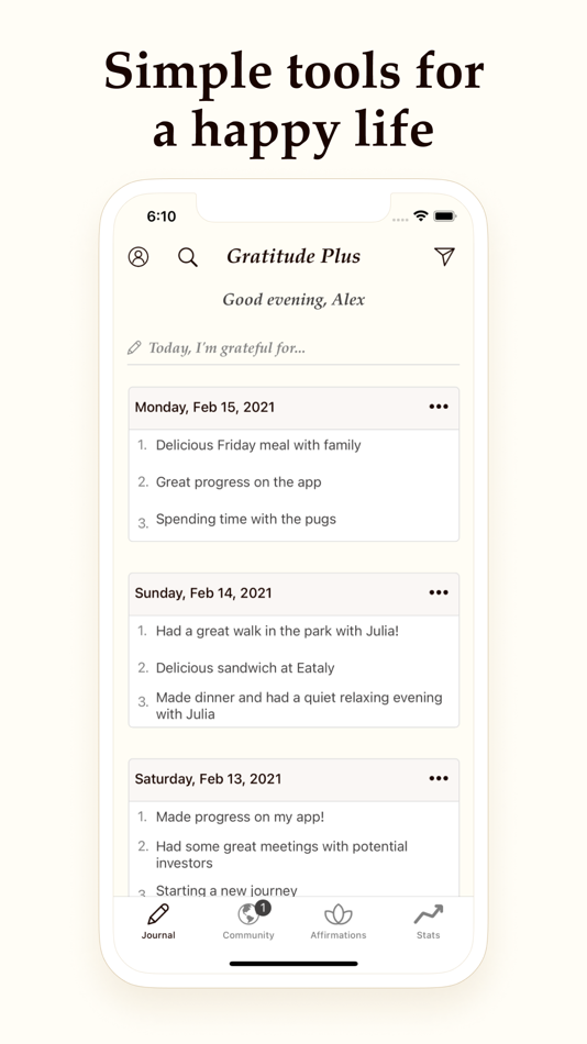 #1. Gratitude Plus – Journal (iOS) By: Redwheel Apps