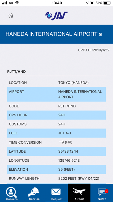 JAPAN AVIATION SERVICE Screenshot