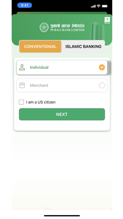 PI Banking Screenshot