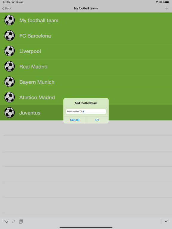 My Football Teams iPad screenshot 4 - Sports app