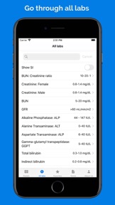 Lab Values Pro: Lab reference screenshot