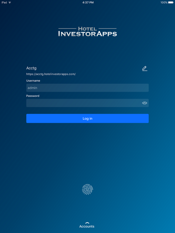 Hotel Investor Apps iPad screenshot 1 - Finance app
