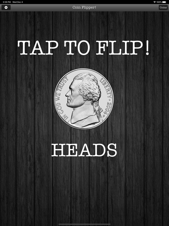 Flip a Coin App iPad screenshot 8 - Utilities app