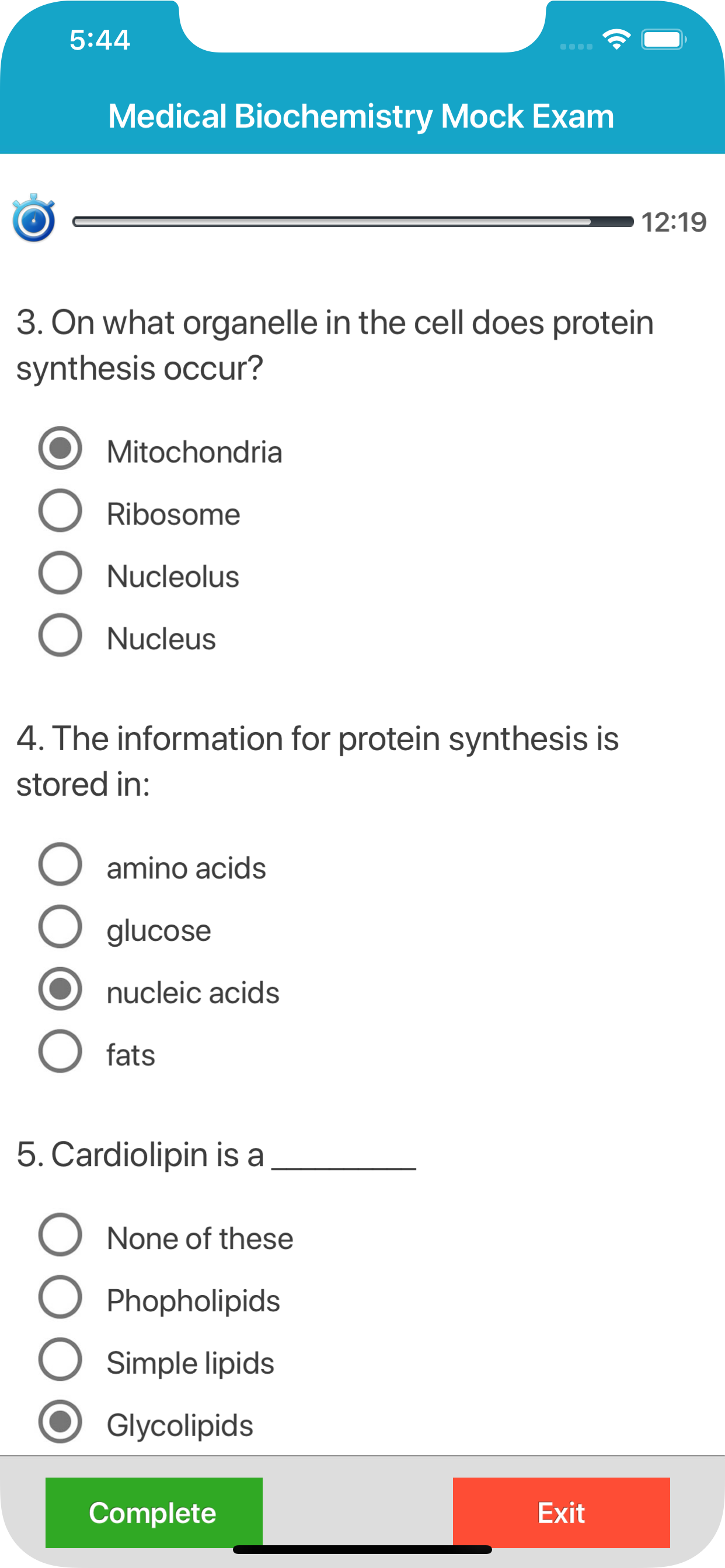 Medical Biochemistry Quiz