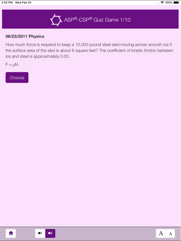 ASP-CSP Quiz Game iPad screenshot 2 - Education app