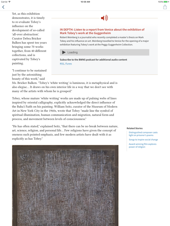 Bahá’í World News Service iPad screenshot 5 - News app