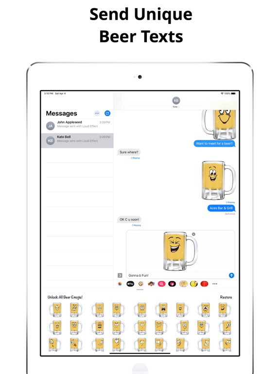 Cold Beer Emojis - Brew Text iPad screenshot