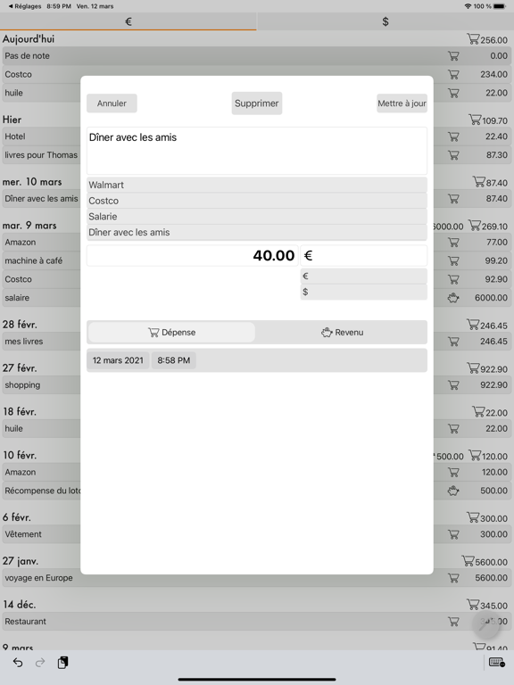 Screenshot #5 pour Dépense, multi-devises/comptes