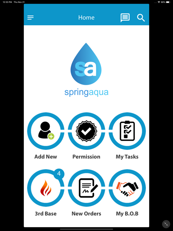 Spring Aqua BOB iPad screenshot 1 - Business app