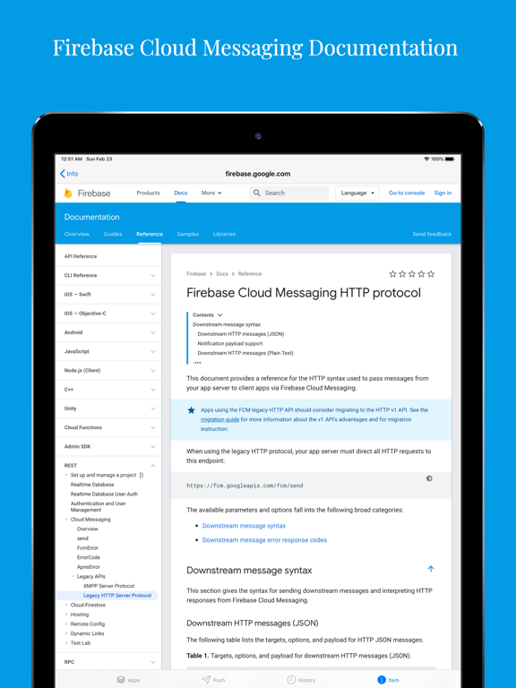 Firebase Pusher iPad screenshot