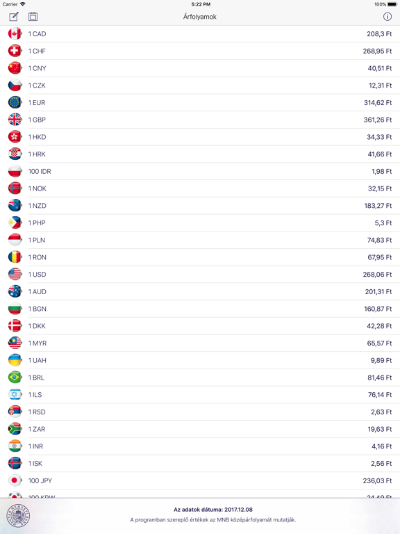 Screenshot #4 pour MNB Árfolyamok