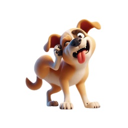Scratching Dog Stickers
