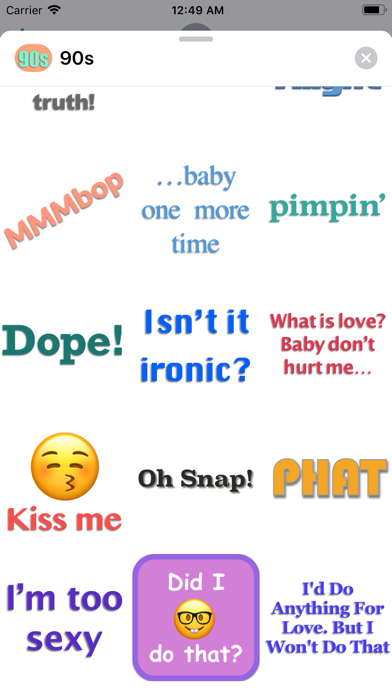 90s Stickers iPhone screenshot 2 - Stickers app