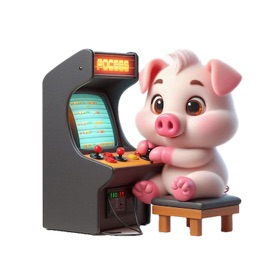 Arcade Game Piglet Stickers