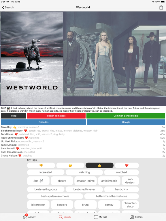 Up Next Shows and Movies iPad screenshot 1 - Entertainment app