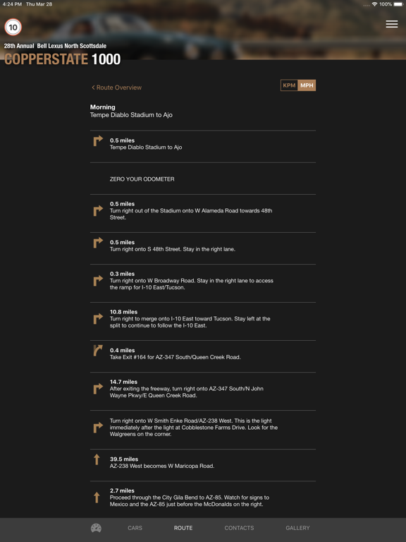 Copperstate 1000 iPad screenshot 4 - Sports app