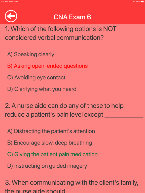 CNA Practice Questions iPad screenshot