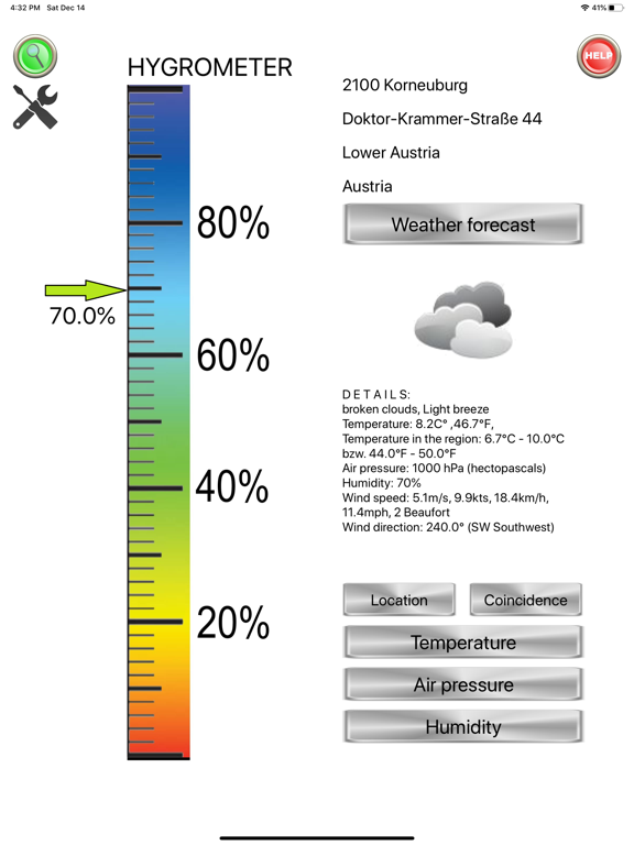 Thermo-Hygro-Baro Weather iPad screenshot