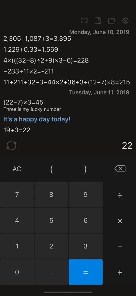 Calculator with History