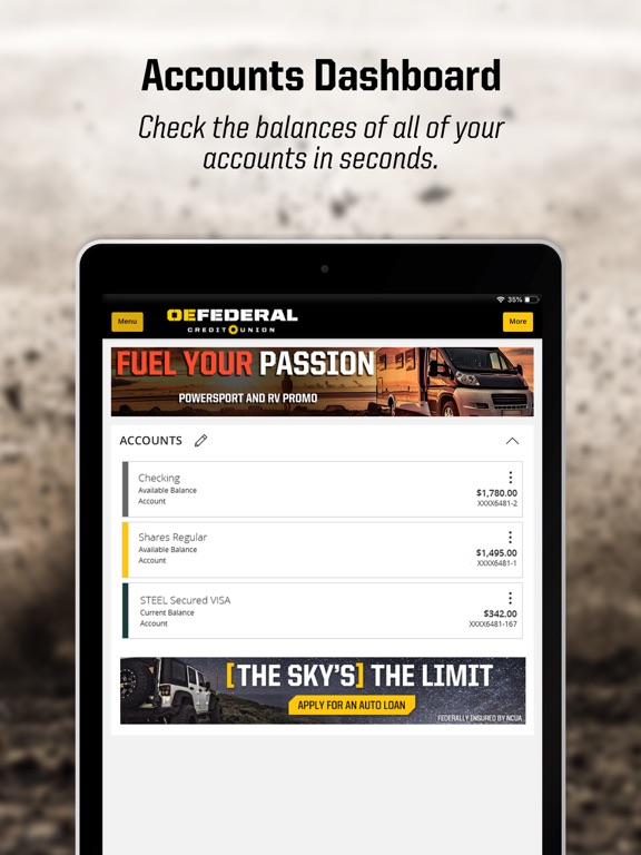 OE Federal Mobile iPad screenshot 4 - Finance app