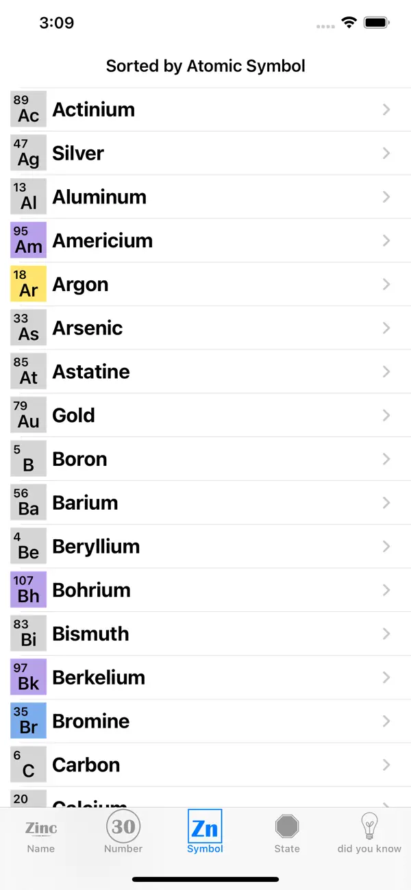 #5. elementary elements (iOS) Ved: Sigma Sky, LLC